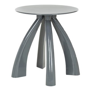 Abstract Iron Stool in Warm Grey For Sale