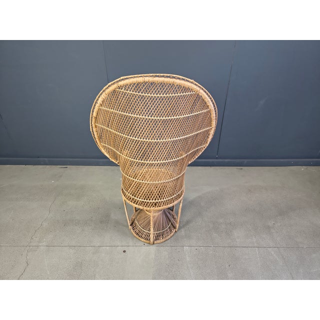 Wood Vintage Wicker Peacock Chair, 1970s For Sale - Image 7 of 15