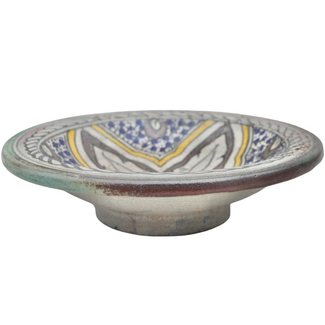 Orange Early 20th Century Handmade Afro-Moresque Colorful Ceramic Decorative Bowl For Sale - Image 8 of 10