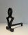 Black Modernist Cast Iron and Wrought Iron Andirons by Raymond Subes - A Pair For Sale - Image 8 of 13