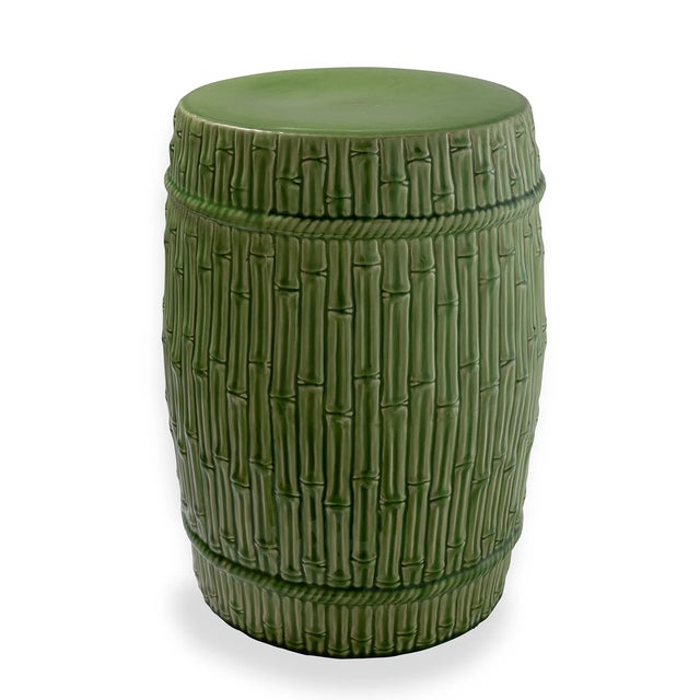 2020s Bamboo Garden Stool Apple Green For Sale - Image 5 of 5