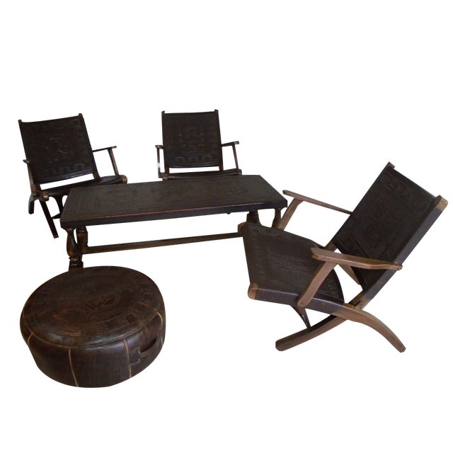 Mid-Century Living Room Set by Angel I. Pazmino, 1960s, Set of 5 For Sale