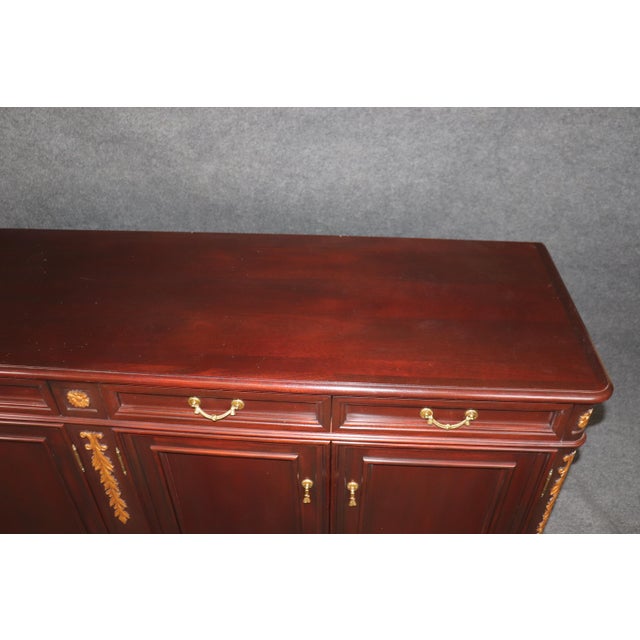 Custom-Made Mahogany Carved French Directoire Style Gilded Sideboard Buffet For Sale - Image 4 of 10