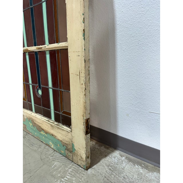 Antique Art Deco Stained Glass Door For Sale - Image 9 of 12