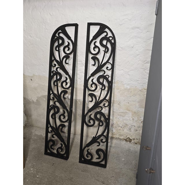Vintage Art Deco Wrought Iron Gate Doors, 1920s, Set of 2 For Sale - Image 18 of 18