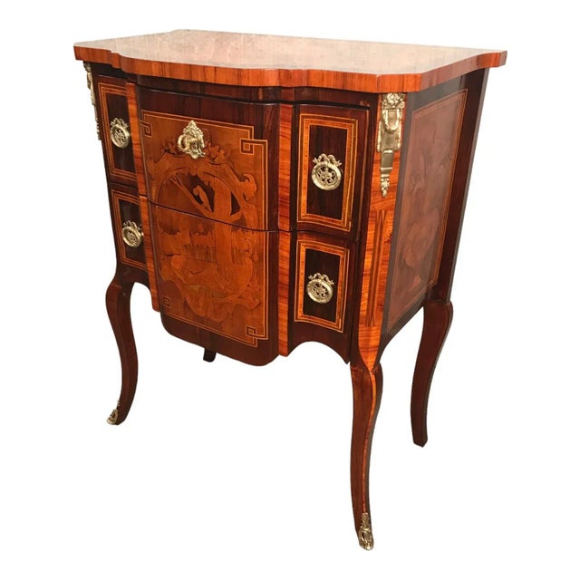 Louis XVI Style Marquetry Chest of Drawers, 1860 For Sale In Boston - Image 6 of 7