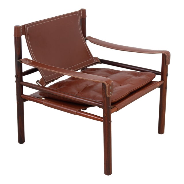 Brown Sirocco Safari Lounge Chair in Rosewood by Arne Norell for Aneby Mobler, Sweden, 1970s For Sale