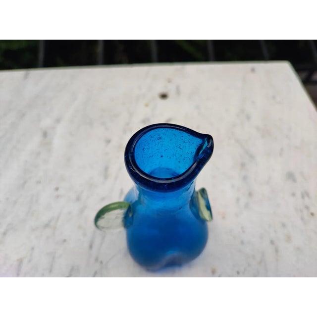 Blue glass vase, vintage 1960s-1970s, Murano, dimensions: height 13 cm, diameter at the bottom 6.5 cm, width at the top...