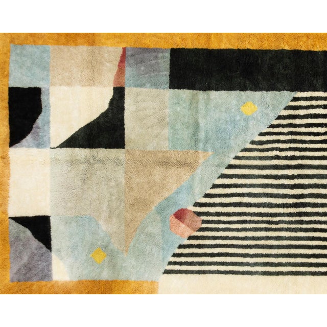 Premium Hand-Knotted Moroccan Wool Rug | 9'8" X 6'8" | One of a Kind For Sale - Image 6 of 9