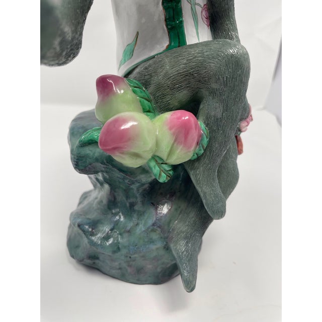 Green Vintage Chinoiserie Monkey Candle Holders - A Pair For Sale - Image 8 of 14