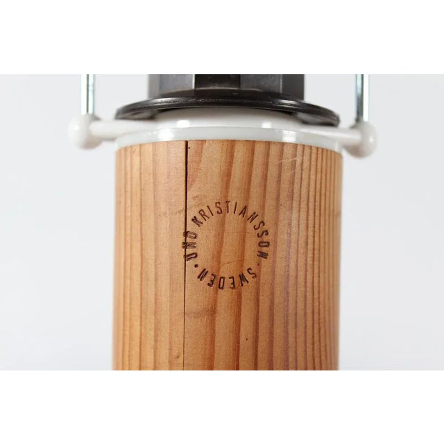 Tall Table Lamps in Pine by Uno Kristiansson for Luxus, Sweden, 1970s, Set of 2 For Sale - Image 4 of 9