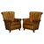 Vintage Art Deco Style Hand Dyed Leather Shell Chairs, Set of 2 For Sale - Image 17 of 17