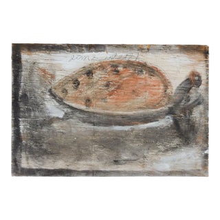 Folk Art Abstract Painting on Wood For Sale