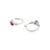 Metal 18k White Gold 1.9Ct Red Ruby & Diamond Huggie Earrings for Women- 2 Pieces For Sale - Image 7 of 13