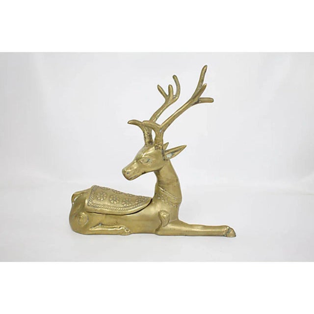 Mid-Century Brass Deer Trinket Box For Sale In Los Angeles - Image 6 of 6