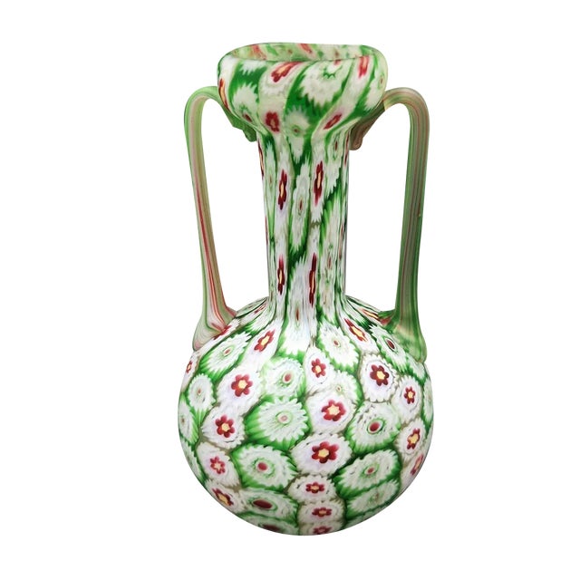 Vintage Green Vase in Murano Glass, 1950s For Sale