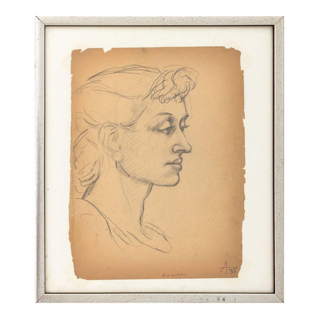 Peter Agostini "Elaine" Graphite on Paper, 1935 For Sale