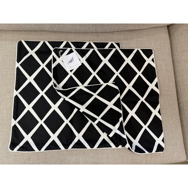 Contemporary Serena & Lily Lattice Print Pillow Covers, Pair For Sale - Image 3 of 12