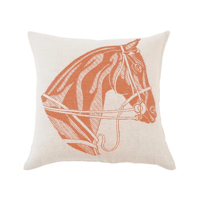 Contemporary Horse Head Mandarina Alpaca Pillow - Right-Facing For Sale - Image 3 of 3