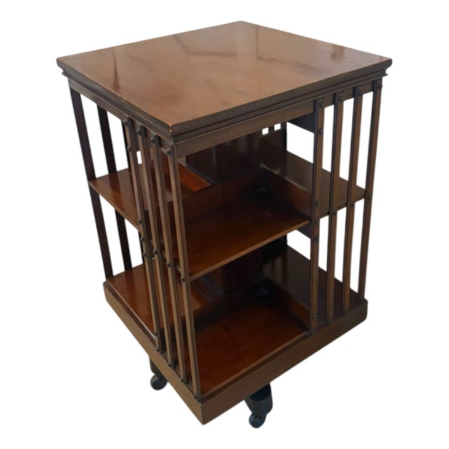 Antique Edwardian Mahogany Revolving Bookcase, 1900s For Sale