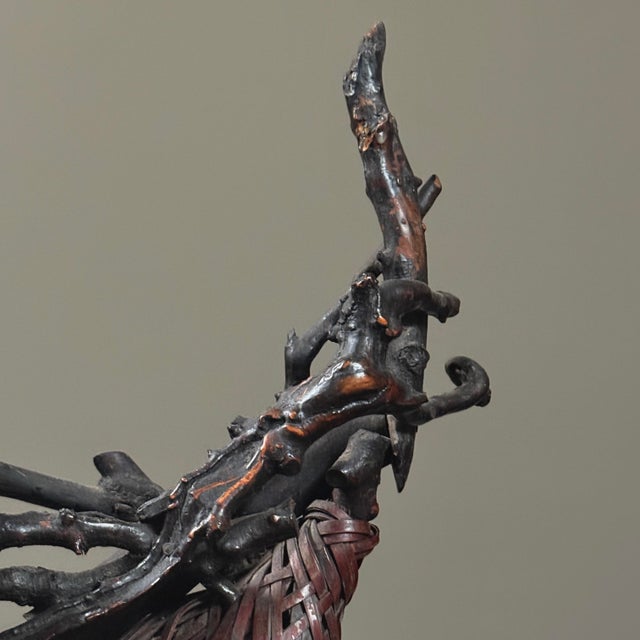 Vintage Japanese Nest-Form Art Nouveau Style Ikebana Basket (Su-Ikebana Kago) For Sale - Image 9 of 12