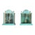 Vintage Verdigris Solid Brass Lanterns - Pair of Wall-Mounted Sconces For Sale