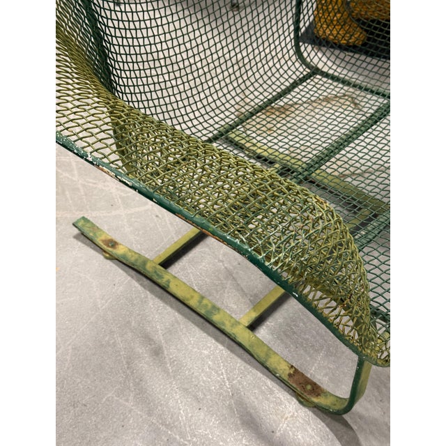 1960s Woodard Sculptura 3 Pieces Wire Set in Wonderful Green Faded Paint For Sale - Image 15 of 18