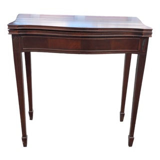 1980s George III Style Brandt Mahogany Flip-Top Games or Console Table For Sale
