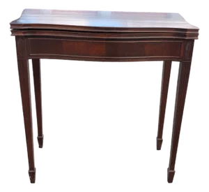 1980s George III Style Brandt Mahogany Flip-Top Games or Console Table