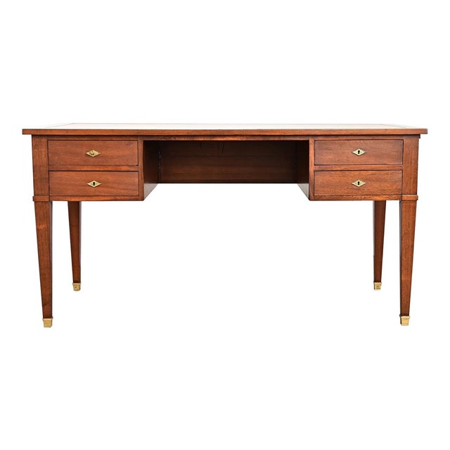 French 20th Century Mahogany and Leather-top Desk For Sale In Baton Rouge - Image 6 of 14