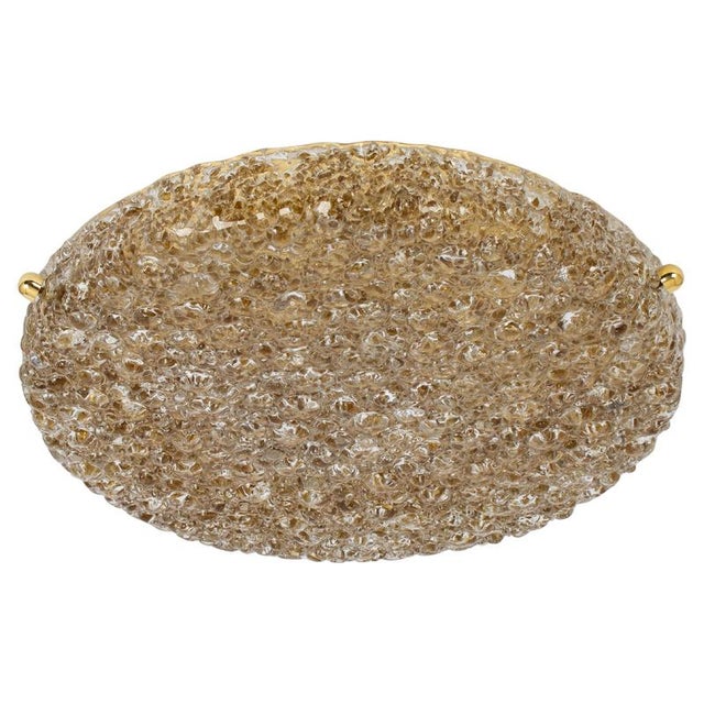 Round Murano Amber Bubble Flushmount Light attributed to Hillebrand, Germany, 1970s For Sale - Image 10 of 10