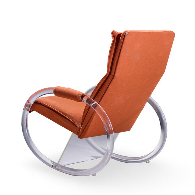 Mid 20th Century Charles Hollis Jones Mid Century Lucite Rocking Chair For Sale - Image 5 of 9