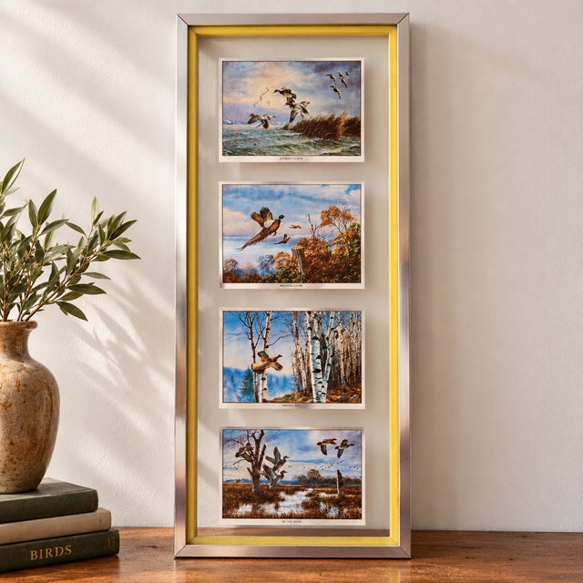 A vintage collection of four color foil-etch wildlife prints by celebrated American sporting artist David A. Maass, from...
