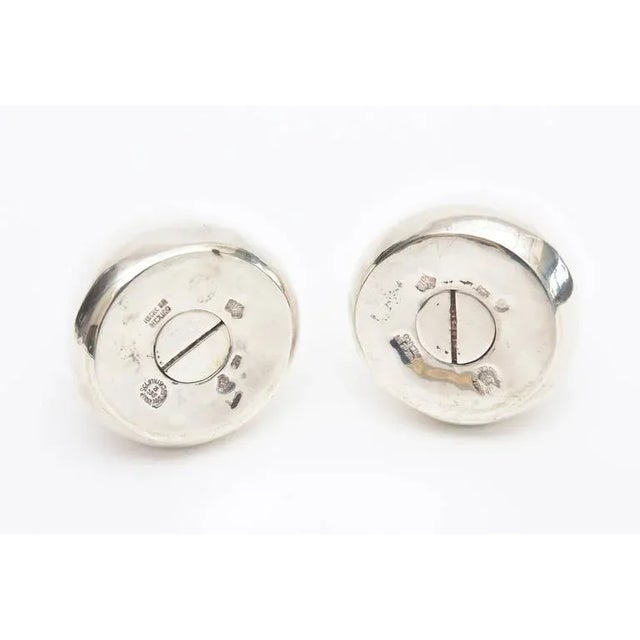 Silver Mid Century Modern Antonio Pineda Modernist Sterling Silver Salt and Pepper Shakers Pair Of For Sale - Image 8 of 9