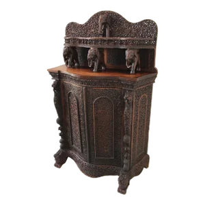 Late 19th Century Antique Anglo Indian Mughal Dry Bar Cabinet