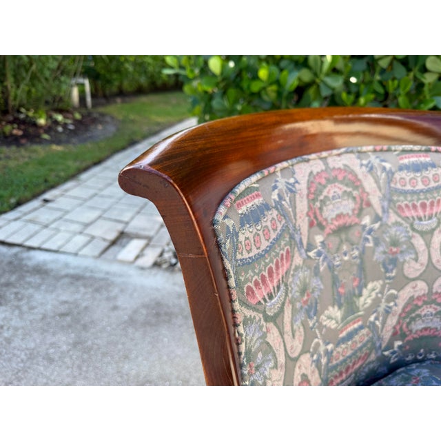 Brown Vintage Hickory Chair Regency Mahogany Armchairs With Original James River Upholstery, Pair For Sale - Image 8 of 12