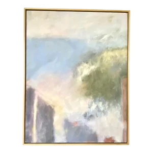Barbara Sternberger Oil Painting on Canvas - "Near the Beach" C. 1989 Museum Framed Original Art Listed Artist