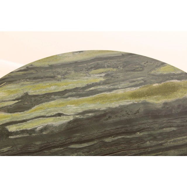 Early 21st Century Modernist Italian Brass and Marble Side Table For Sale - Image 5 of 10