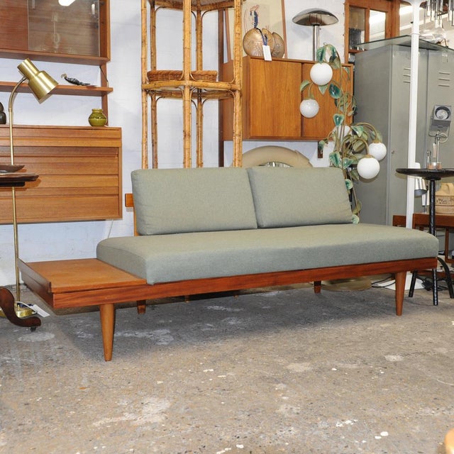 Vintage Scandinavian Daybed in Teak and Pale Green Fabric by Ingmar Relling for Ekornes, 1960s For Sale - Image 11 of 16