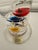 Beautiful handmade German Galileo thermometer featuring hand-blown glass construction with colorful floating glass bulbs...