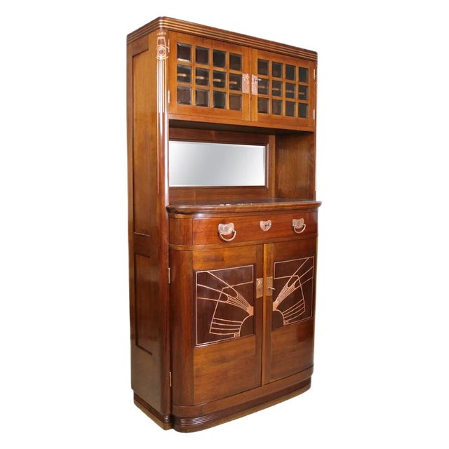 Austrian Art Nouveau Cabinet in Mahogany by August Ungethüm, 1900 For Sale