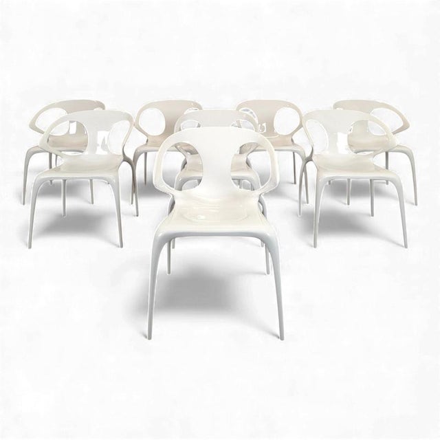 White Chairs by Ava Rochebobois, Set of 8 For Sale - Image 9 of 9