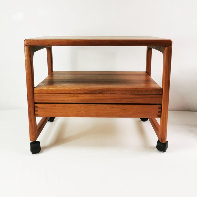 Mid-Century Teak Serving Bar Cart from BR Mobler attributed to Peter Brink, Denmark, 1960s For Sale - Image 10 of 16