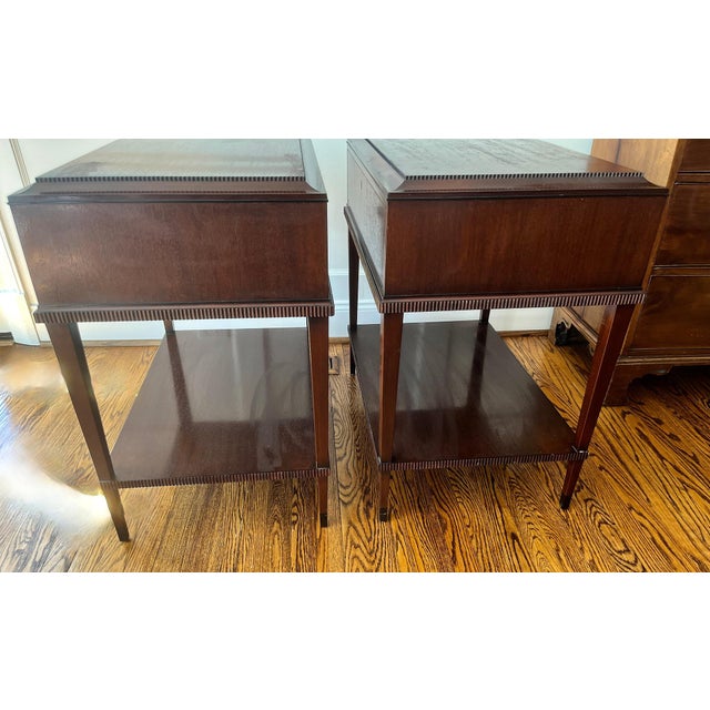 Mahogany Two Tier Side Tables, a Pair For Sale - Image 9 of 10