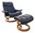 1990s Black Leather Ekornes Stressless Chair and Ottoman For Sale