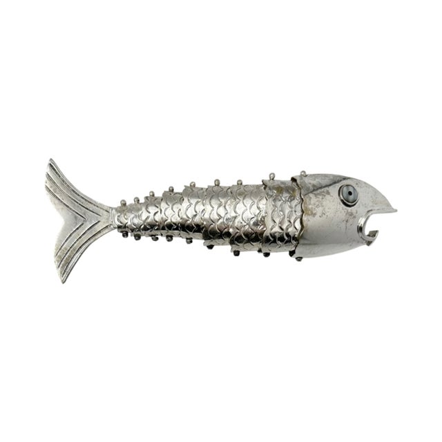 Vintage Articulated Metal Fish Bottle Opener Nautical Barware For Sale - Image 11 of 11