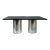 Brueton "Dt Drum" Double Pedestal Dining Table, Ebonized Wood Top For Sale