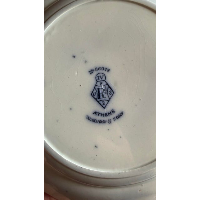 A Super Rare Set of 6 Antique Flow Black Ironstone Plates “Athens” by W. Adams, Circa 1850’s For Sale - Image 9 of 12