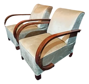 Art Deco Armchairs, 1930s, Set of 2