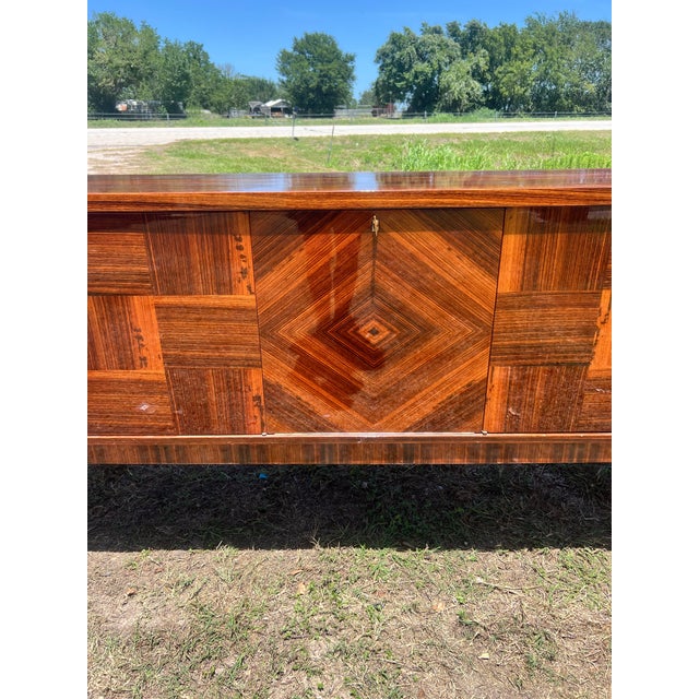 French Art Deco Modern 1940's Macassar Sideboard or Buffet For Sale - Image 9 of 12